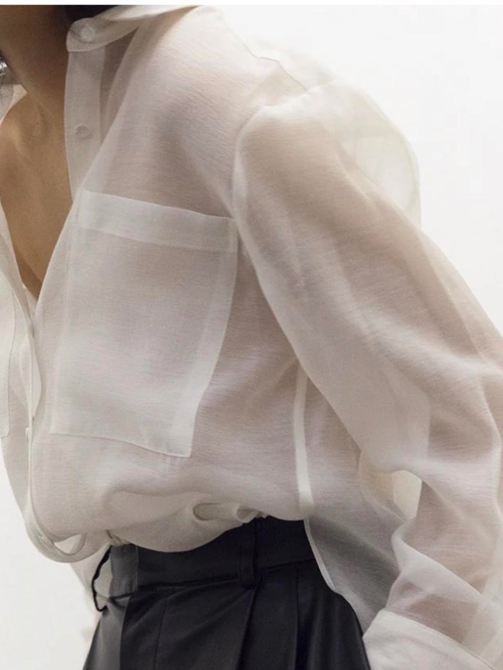 The Frankie Shop Kier Sheer Button-Down Shirt